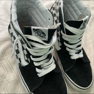 checkerboard hightop vans